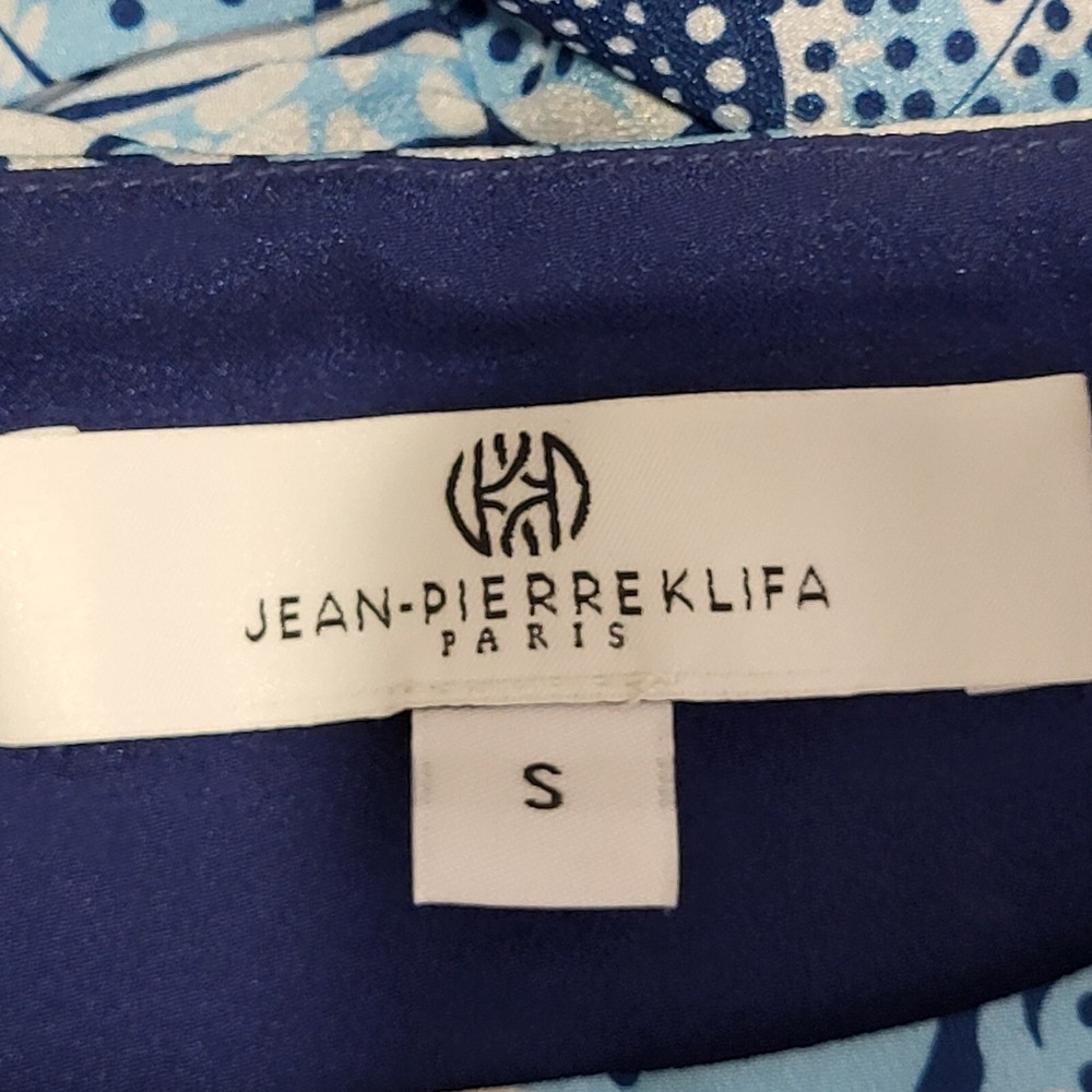 Jean Pierre Klifa Petals Blue Mini Dress Women's Size Small‎ Floral - Picture 2 of 12